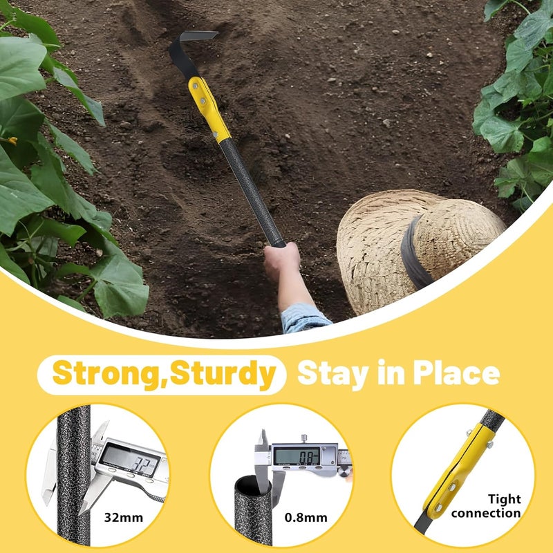Lilyvane Garden Hoe Tool, 49 Inch L Shaped Hoe Garden Tools with Adjustable Long Handle for Weeding, Loosening Soil,Trenching, Heavy Duty Crack Crevice Weeding Hoe Hand Garden Tools for for Gardening Planting - Image 4